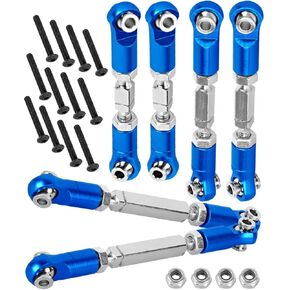 RC Upgrade Parts Aluminum Metal Adjustable Turnbuckles Camber Links Toe Link for 1/8 Mojave 4X4 4S BLX.Adjustable Turnbuckles Links Hops Up.(Titanium 6PCS)