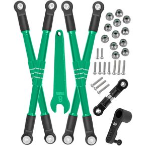 RC 7075 Aluminum Turnbuckles Camber Links Toe Link Upgrades Part for 1/8 Kraton 6S BLX,Notorious 6S V5,Outcast 6S BLX,1/7 Fireteam Big Rock,with 25T Servo Saver Arm Hops Up.(Red)