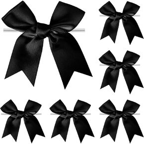 Twist Tie Bows, Satin Ribbon Bows - 3 Inches, 50-Pack for Treat Bags Gift Wrapping Basket Crafts Wedding Baby Shower Brithday Christmas Party Decorations (Pink)