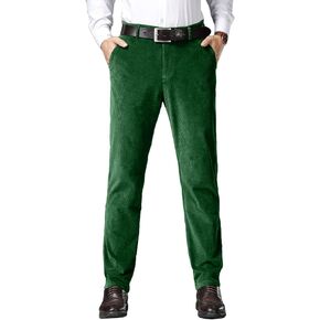 Wemaliyzd Men Casual Corduroy Work Cargo Pants Elastic Waist Suit Trousers