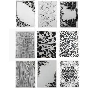 9Pcs Plastic Embossing Folders for Card Making Embossing Machine Template Mold Paper Card Embossing Stencil Flower Leaf Embossing Folder for Scrapbook Photo Album DIY Craft Decoration,4.1 x 5.8inch