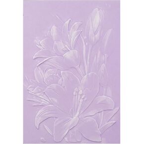 Briartw 3D Embossing Folder for Card Making,Lily Flowers Clear Plastic Texture Fades Embossing Folder Template for Scrapbooking and Other Paper Craft Album Stamps DIY Decoration