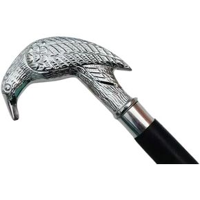 Silver Victorian Style Raven Head Handle Walking Stick Canes Shaft Wooden Cane by Lizaz Export Company