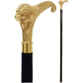 FYNJREX Walking Cane with Brass Handle - Lightweight Walking Stick - Canes for Men,Women and Seniors – Vintage Victorian Cane - Grandpa Gift