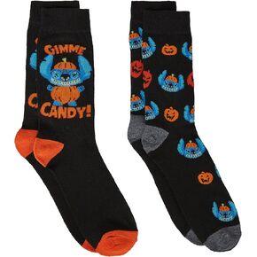 Disney Men's Lilo & Stitch Halloween 2 Pack Novelty Crew Socks