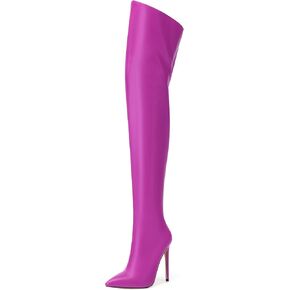 MOVINSTEPS Over The Knee Thigh High Heel Boots For Women Zipper Pointed Toe Stiletto Tall Boots Sexy Fashion Party Club Fall Winter Shoes