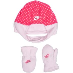 Nike Toddler Girls' Beanie with Ear Flaps & Mittens 2-Piece Set - Pink - One Size Fits All (2T-4T)