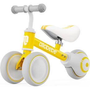 allobebe Baby Balance Bike, Cute Toddler Bikes 12-36 Months Gifts for 1 Year Old Girl Bike to Train Baby from Standing to Running with Adjustable Seat Silent & Soft 3 Wheels