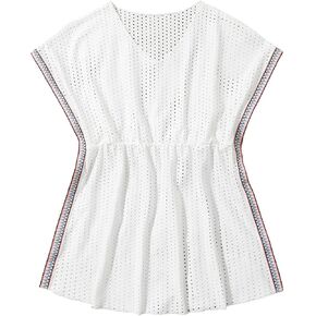 Milumia Girl's Crochet Beach Coverups Hollow Swimsuit Swimwear Cover Up