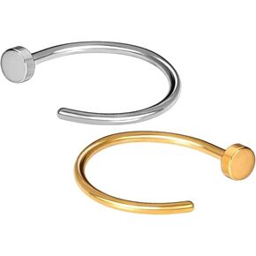 Rings Hoop 20G Stainless Steel Nose Piercing Jewelry Fake Lip Hoop Rings for Women Men