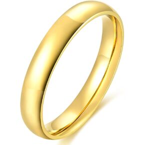 4mm 6mm Stainless Steel Ring Plain Dome High Polished Wedding Band Comfort Fit Size 4-12