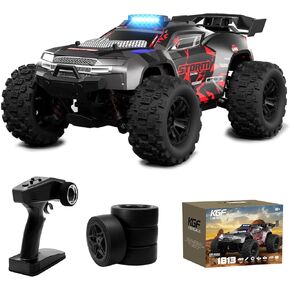 1:18 Scale All Terrain RC Cars, 40km/h High Speed Remote Control Car, 2.4Ghz Brushless RC Car for Adults, 4WD Electric Vehicle with 2 Rechargeable Batteries, Waterproof Off Road Monster Truck