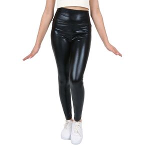 Girls Metallic High Waisted Lenggings Shiny Sparkly Strech Yoga Dance Running Workout Tights for Teen School