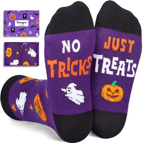 HAPPYPOP Halloween Gifts Pumpkin Gifts - Pumpkin Socks Kids Boy Girls, Horror Spooky Ghost Socks Teens Adult