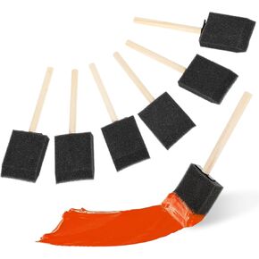 6PCS Foam Brushes for Staining, 2" Foam Paint Brushes, Wood Handle Sponge Paint Brush, Foam Brushes for Painting for Staining, Varnishes, and DIY Craft Projects