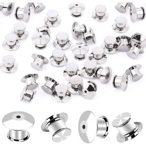 DECYOOL 30PCS Metal Locking Pin Backs, Pin Keepers Clasp Pin Backs Locking Buckles for Brooch DIY Crafts Badges Enamel Lapel Needles Pin Lock