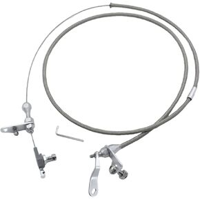 For FORD C6 C-6 Transmission Kick Down Cable Kit, Stainless Braided Polished Transmission Detent Kickdown Trans Wiring Set