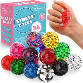 Stress Balls for Adults - 18 Pack | Fidget Toys | XL Stress Balls - Squishy Balls, Goody Bag Stuffers, Party Favors | Anxiety Relief Calming Tool | Stress Ball for Autism & ADD/ADHD