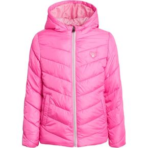 Pink Platinum Girls' Jacket - Solid Faux Full Zip Hooded Packable Puffer Jacket - Outerwear Quilted Jacket for Girls (7-16)
