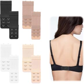 8 Pcs Women's Bra Extenders 2 Hook /3 Hooks /4 Hooks, Soft Bra Strap Extender for Bra Extension