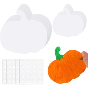 100Pcs Fall Pumpkin Paper Cutouts Autumn Bulletin Board Decorations for Teacher Kids School Classroom DIY Craft Thanksgiving Party Supplies, 2Sizes