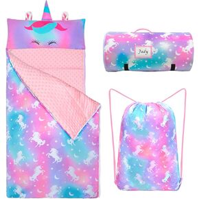 Nap Mat Unicorn Sleeping Bag with Reusable Pillow and Blanket Slumber Bag Daycare