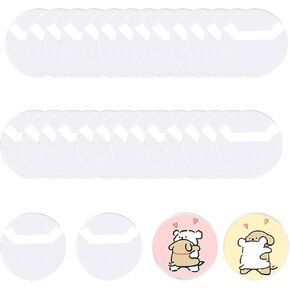 50 PCS Transparent Film for 63 mm (2.48 Inch) Badge Buttons, Plastic Badge Protective Films Clear Film Badge Film Transparent Badge Cover for Round Badge Button Protective Film