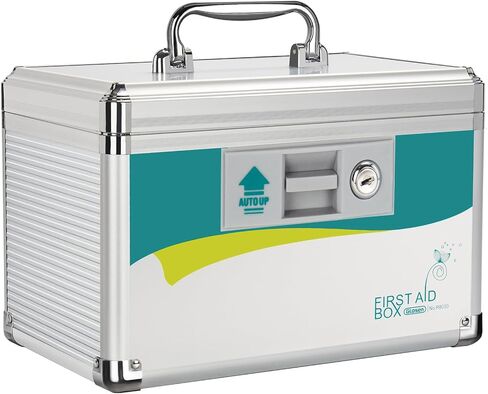 Medicine Lock Box,locking medicine box, Security Lock Boxes【Medium Black】 12 x 7.68 x 7.87 Inch,lock box, First Aid Key Safe Box,Lock Box for Medication in Saudi Arabia