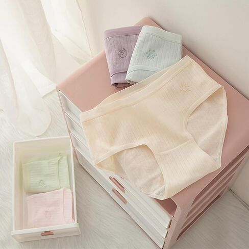 Girls Underwear Organic Cotton Cute Little Girls Panties Comfort Breathable Kids Hipster Briefs Pack of 10 in Saudi Arabia