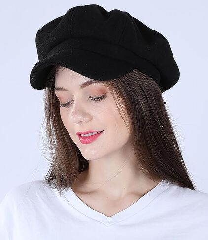 Pageboy Hat for Women Wool Felt Newsboy Caps Vintage 8 Panels Beret Plaid Cabbie Bakerboy Hats Captain Cap Hat S/M in Saudi Arabia