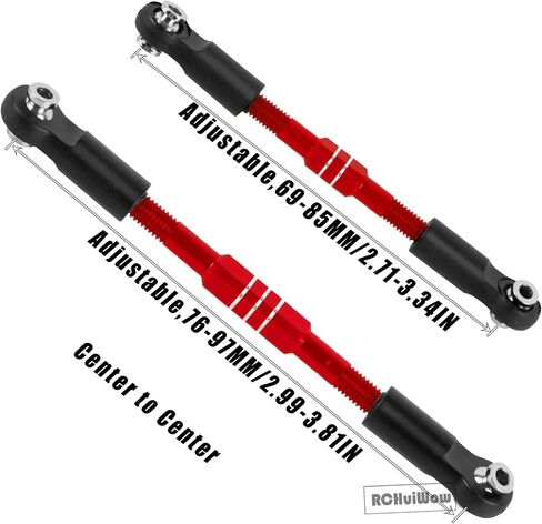 RC الألومنيوم Turnbuckles Camber Links ترقيات جزء لـ 1/10 Big Rock V3 3S BLX، 1/8 Typhon 3S BLX، Typhon Mega 550، قضبان ربط سبائك وشدادات قفز، أحمر in Saudi Arabia