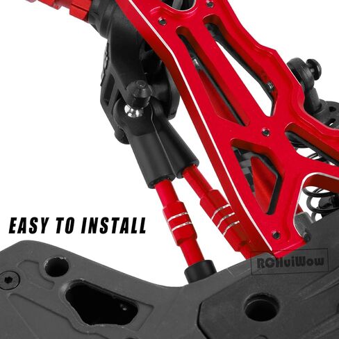 RC الألومنيوم Turnbuckles Camber Links ترقيات جزء لـ 1/10 Big Rock V3 3S BLX، 1/8 Typhon 3S BLX، Typhon Mega 550، قضبان ربط سبائك وشدادات قفز، أحمر in Saudi Arabia