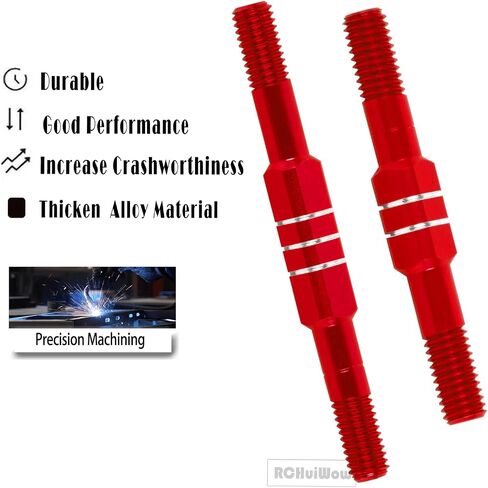 RC الألومنيوم Turnbuckles Camber Links ترقيات جزء لـ 1/10 Big Rock V3 3S BLX، 1/8 Typhon 3S BLX، Typhon Mega 550، قضبان ربط سبائك وشدادات قفز، أحمر in Saudi Arabia