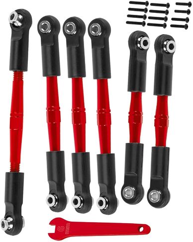 جزء ترقيات وصلات الحدبة من الألومنيوم لـ 1/10 Big Rock V3 3S BLX / 1/8 Typhon 3S BLX/Mega 550، (ليس من أجل Big Rock V1/V2) وصلات شدادات معدنية من سبيكة الحدبة، أحمر in Kuwait