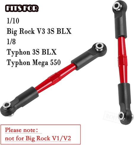 جزء ترقيات وصلات الحدبة من الألومنيوم لـ 1/10 Big Rock V3 3S BLX / 1/8 Typhon 3S BLX/Mega 550، (ليس من أجل Big Rock V1/V2) وصلات شدادات معدنية من سبيكة الحدبة، أحمر in Kuwait