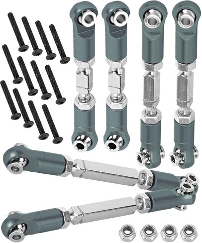 RC Upgrade Parts Aluminum Metal Adjustable Turnbuckles Camber Links Toe Link for 1/8 Mojave 4X4 4S BLX.Adjustable Turnbuckles Links Hops Up.(Titanium 6PCS) in Saudi Arabia