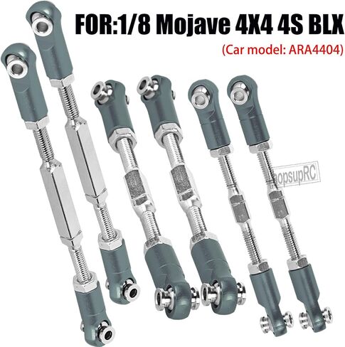 RC Upgrade Parts Aluminum Metal Adjustable Turnbuckles Camber Links Toe Link for 1/8 Mojave 4X4 4S BLX.Adjustable Turnbuckles Links Hops Up.(Titanium 6PCS) in Saudi Arabia