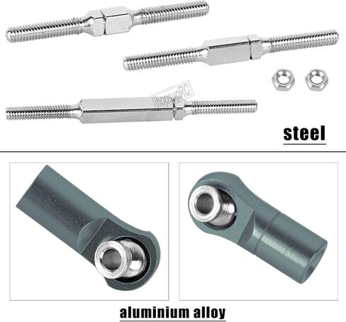 RC Upgrade Parts Aluminum Metal Adjustable Turnbuckles Camber Links Toe Link for 1/8 Mojave 4X4 4S BLX.Adjustable Turnbuckles Links Hops Up.(Titanium 6PCS) in Saudi Arabia