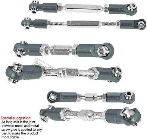 RC Upgrade Parts Aluminum Metal Adjustable Turnbuckles Camber Links Toe Link for 1/8 Mojave 4X4 4S BLX.Adjustable Turnbuckles Links Hops Up.(Titanium 6PCS) in Saudi Arabia