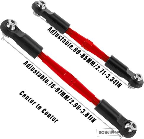 Alloy Aluminium RC Turnbuckles Camber Links Upgrades Part 1/8 Typhon 3S BLX,Typhon Mega 550,for 1/10 Big Rock V3 3S BLX(Only V3),Turnbuckles & Tie Rods Hop-up,6pcs,Red in Kuwait