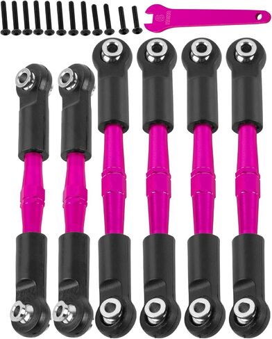 Alloy Aluminium RC Turnbuckles Camber Links Upgrades Part 1/8 Typhon 3S BLX,Typhon Mega 550,for 1/10 Big Rock V3 3S BLX(Only V3),Turnbuckles & Tie Rods Hop-up,6pcs,Red in Kuwait