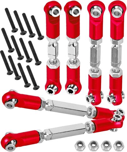 RC Upgrade Parts Aluminum Metal Adjustable Turnbuckles Camber Links Toe Link for 1/8 Mojave 4X4 4S BLX.Adjustable Turnbuckles Links Hops Up.(Titanium 6PCS) in Saudi Arabia