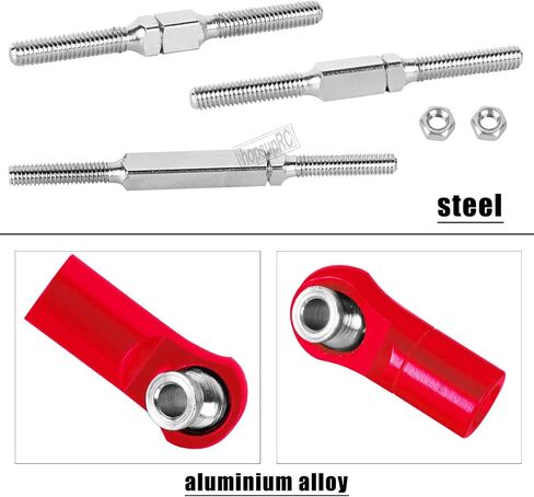 RC Upgrade Parts Aluminum Metal Adjustable Turnbuckles Camber Links Toe Link for 1/8 Mojave 4X4 4S BLX.Adjustable Turnbuckles Links Hops Up.(Titanium 6PCS) in Saudi Arabia