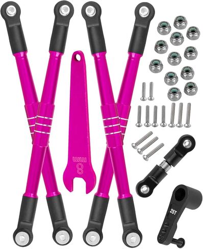 RC 7075 Aluminum Turnbuckles Camber Links Toe Link Upgrades Part for 1/8 Kraton 6S BLX,Notorious 6S V5,Outcast 6S BLX,1/7 Fireteam Big Rock,with 25T Servo Saver Arm Hops Up.(Red) in Saudi Arabia