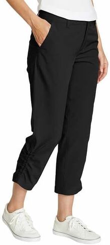 Eddie Bauer Capri Pants for Women with Side Zipprer Cargo Pocket - Women's Hiking Pants with Belt Loop - Ripstop Capri (Blue, 6) in Saudi Arabia