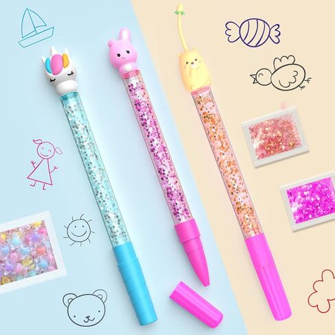 DIY Sparkly Pens for Kids – 3 Customizable Pens for Creative Crafting, Perfect Easter Basket Stuffers and Gifts for Boys and Girls 4-9 Years Old, Fun Art Project and Craft Kit in Saudi Arabia
