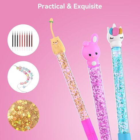 DIY Sparkly Pens for Kids – 3 Customizable Pens for Creative Crafting, Perfect Easter Basket Stuffers and Gifts for Boys and Girls 4-9 Years Old, Fun Art Project and Craft Kit in Saudi Arabia