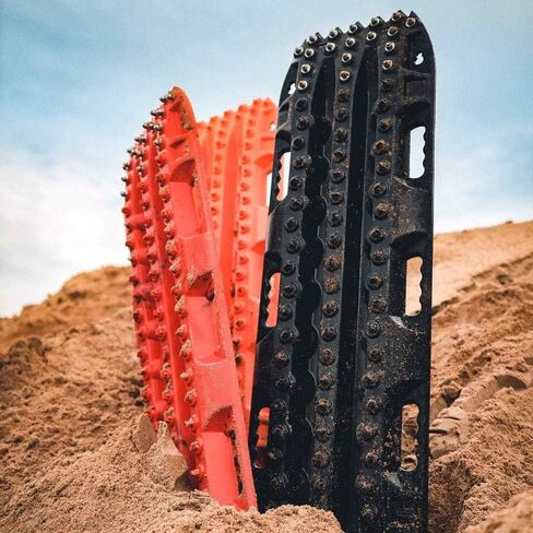 Self Recovery Track System for Snow, Sand, Mud and Silt - with Metal Studs - Black - 1 Pair (Total of 2) in Saudi Arabia