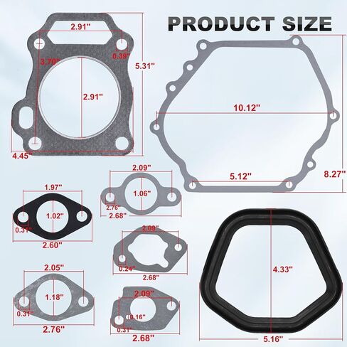 Wai Danie Carburetor Cylinder Head Full Gasket Kit Compatible with Honda GX240 GX270 8HP 9HP 173F 177F Engine 06111-ZH9-405 Lawn Mowers Parts & Accessories Crankcase Gasket in Kuwait