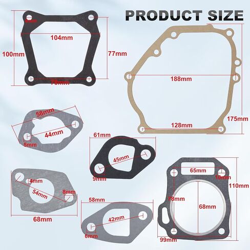 Wai Danie Carburetor Cylinder Head Full Gasket Kit Compatible with Honda GX240 GX270 8HP 9HP 173F 177F Engine 06111-ZH9-405 Lawn Mowers Parts & Accessories Crankcase Gasket in Kuwait